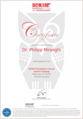 Сертификат ESR Миранги Филиппа Шалвовича